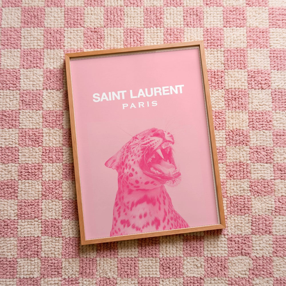 Quadro decorativo Saint Laurent Nº1 com moldura natural