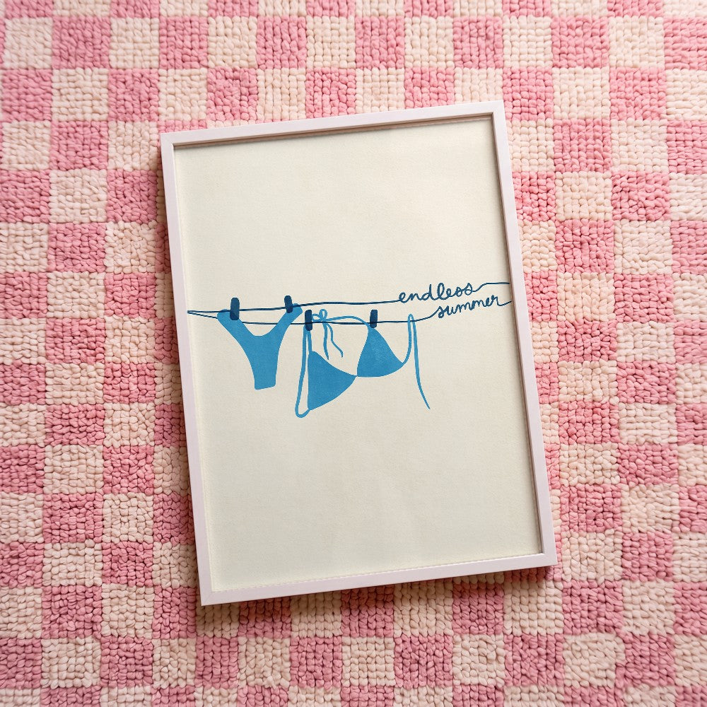 Quadro decorativo Endless summer com moldura branco