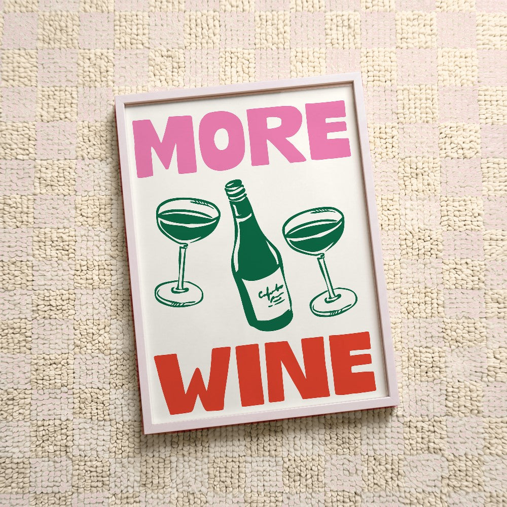 Quadro decorativo More wine com moldura branco