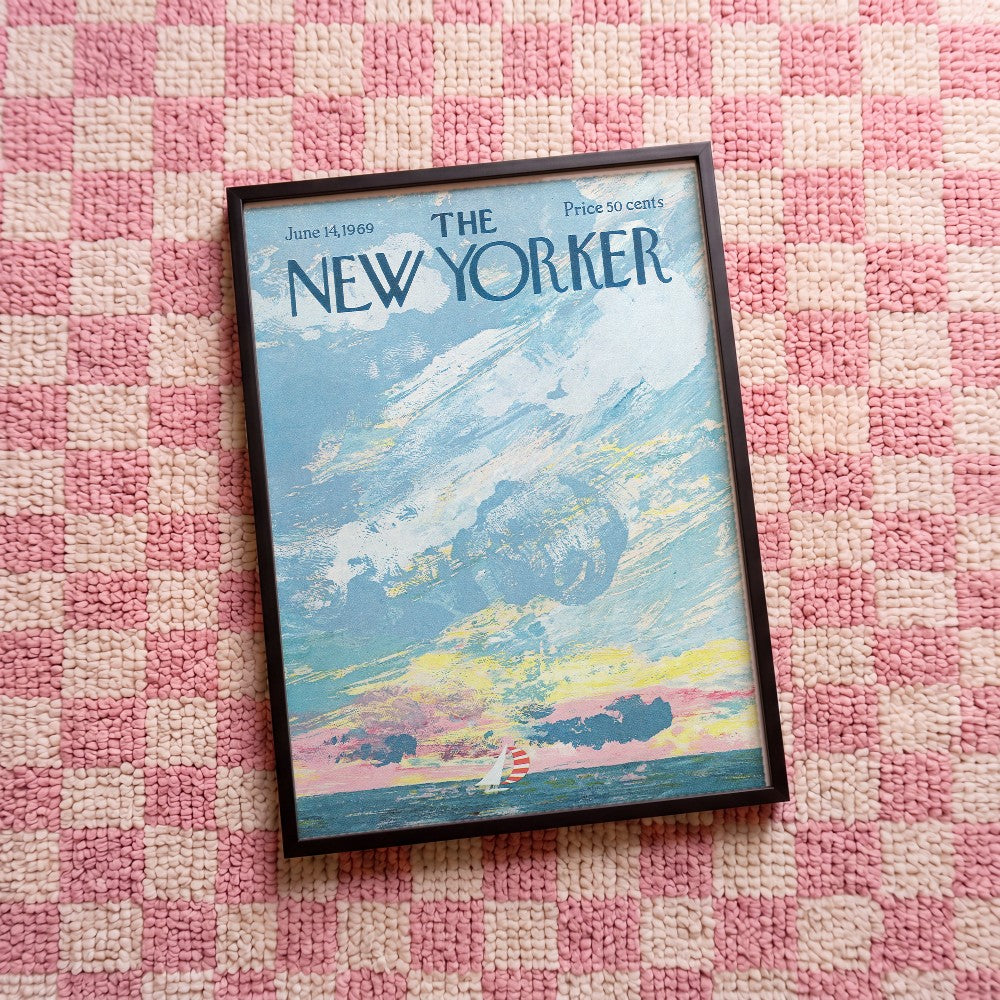 Quadro decorativo The New Yorker- June, 14 com moldura preto