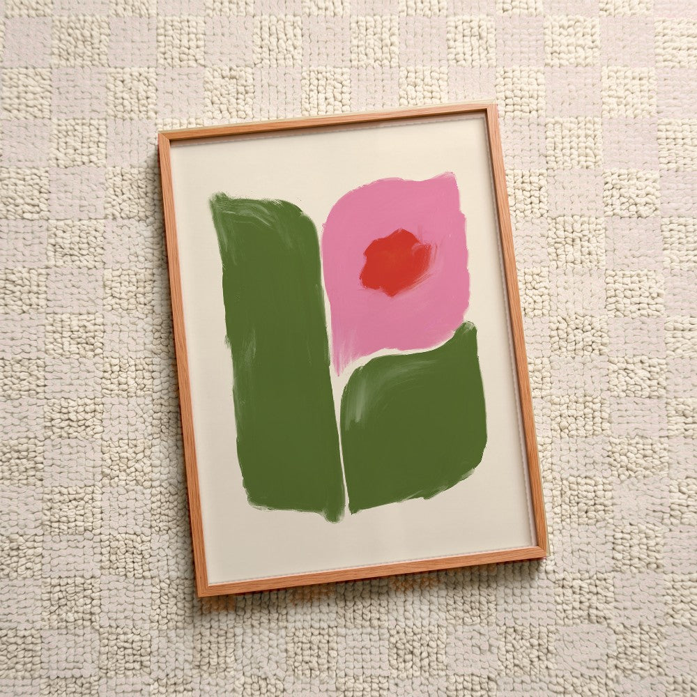 Quadro decorativo Flor Nº3 com moldura natural