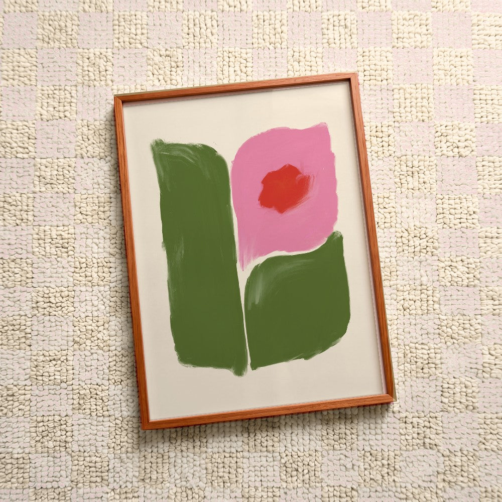 Quadro decorativo Flor Nº3 com moldura freijó
