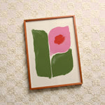 Quadro decorativo Flor Nº3 com moldura freijó